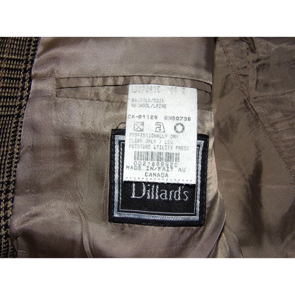 Ralph Lauren Silk/Wool 2 Button Houdstooth Plaid Blazer Sport Jacket Men's 44R - Picture 9 of 9